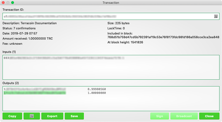 Terracoin-electrum-history-transaction.png